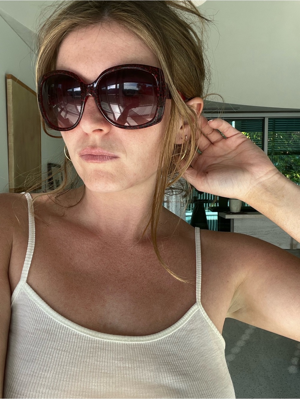 Vintage Just Cavalli Oversized Burgundy Gradient Sunglasses